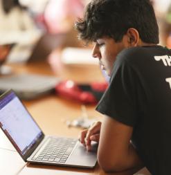 Student on laptop